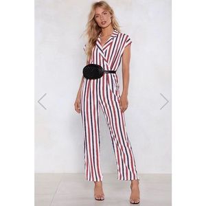 NWT NastyGal Stripped Jumpsuit